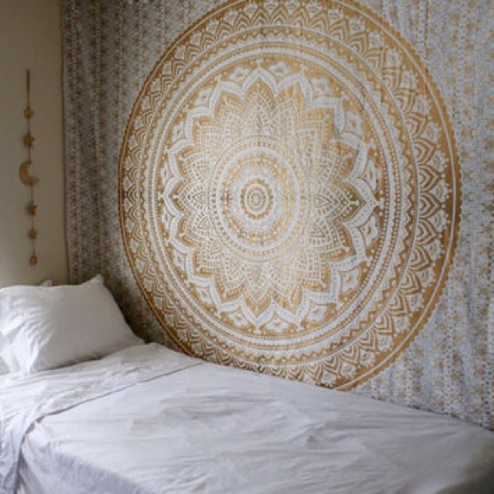 Gold and white tapestry
